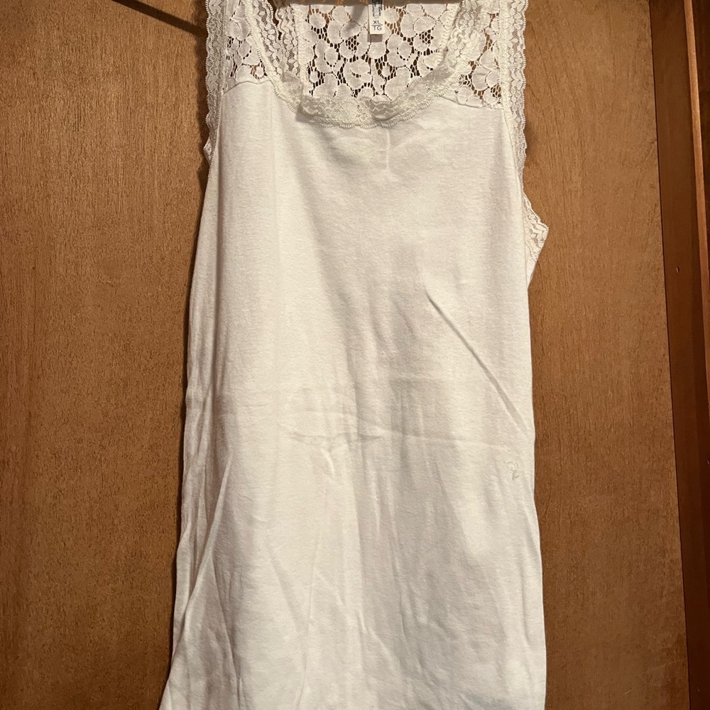 Aeropostale White Lace Tank Top